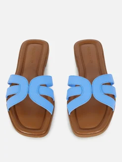 Faux Leather Strappy Mules