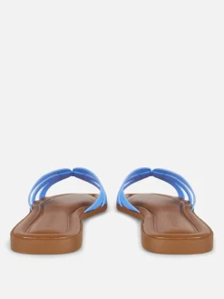 Faux Leather Strappy Mules