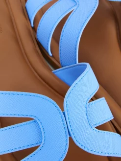 Faux Leather Strappy Mules