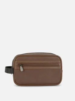 Faux Leather Toiletry Bag