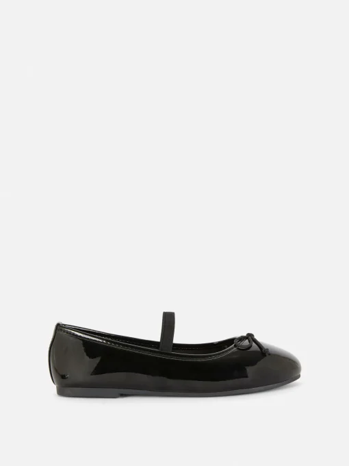 Faux Patent Ballerinas