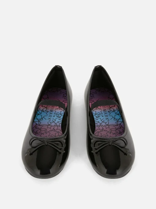Faux Patent Ballerinas