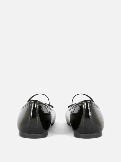 Faux Patent Ballerinas