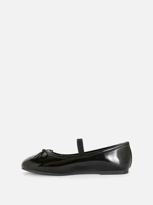 Faux Patent Ballerinas