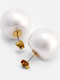 Faux Pearl Stud Earrings
