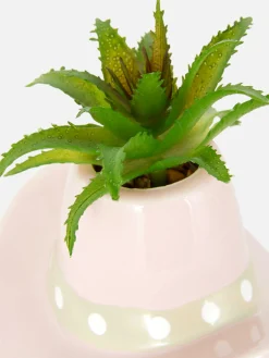 Faux Plant In Cowboy Hat Pot