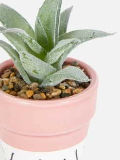 Faux Succulent In Colorful Pot