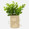 Faux Succulent In Jute Pot