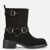 Faux Suede Biker Boots