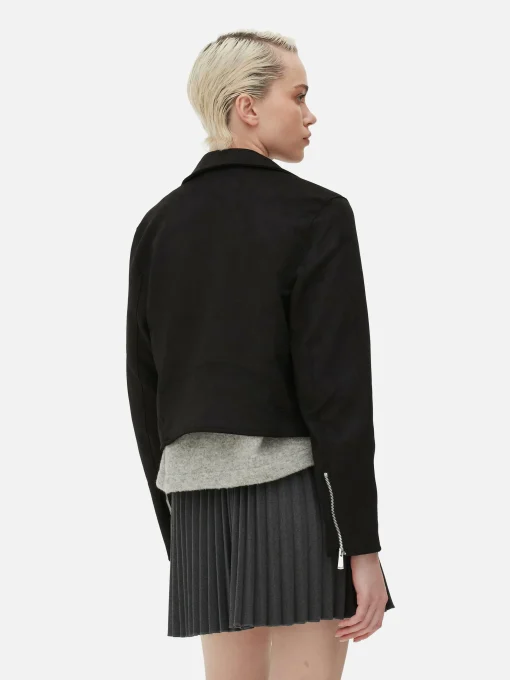 Faux Suede Biker Jacket