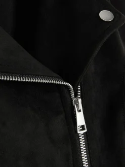 Faux Suede Biker Jacket