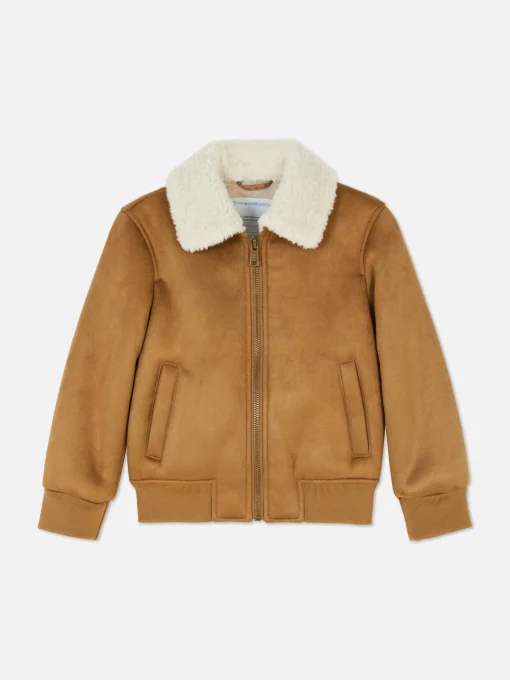 Faux Suede Bomber Jacket