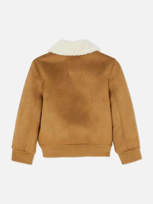 Faux Suede Bomber Jacket