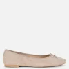 Faux Suede Bow Ballerinas
