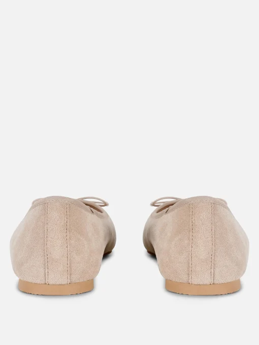Faux Suede Bow Ballerinas