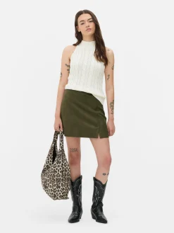 Faux Suede Mini Skirt