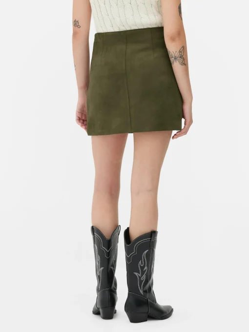 Faux Suede Mini Skirt