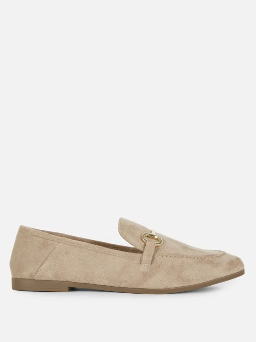 Faux Suede Snaffle Loafers