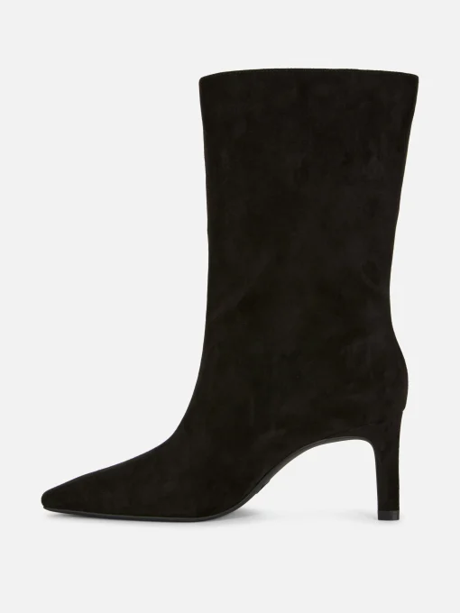 Faux Suede Stiletto Boots