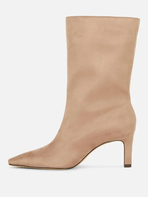 Faux Suede Stiletto Boots