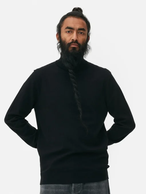 Fine Knit Roll Neck Sweater
