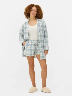 Flannel Check Pajama Shorts