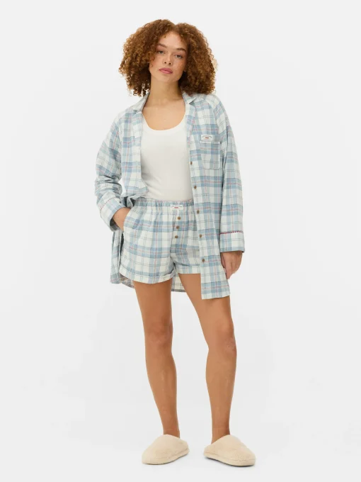 Flannel Check Pajama Shorts