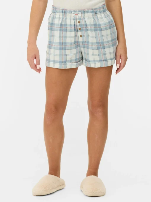 Flannel Check Pajama Shorts