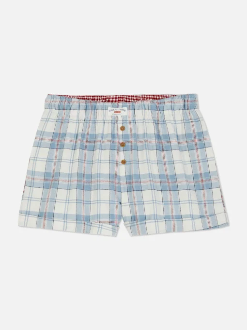 Flannel Check Pajama Shorts