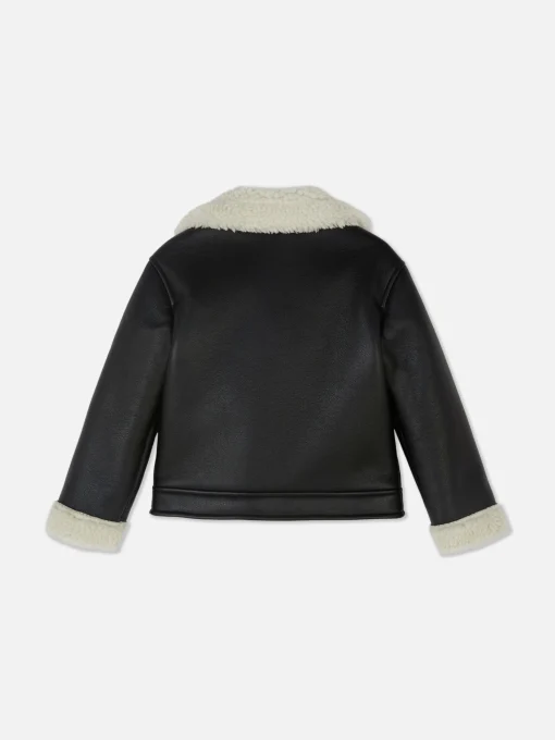 Fleece Trim Biker Jacket