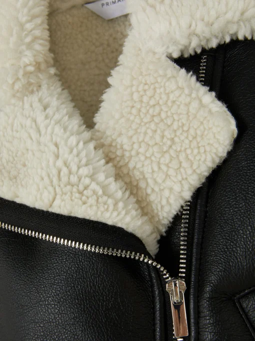 Fleece Trim Biker Jacket