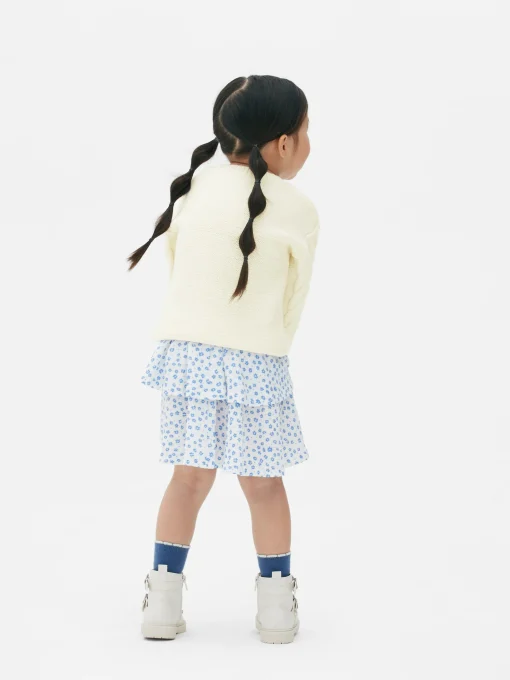 Floral Embroidered Cable Knit Sweater