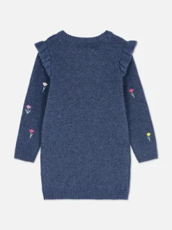 Floral Embroidered Knitted Dress