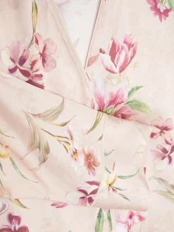 Floral Satin V-Neck Pajama Top