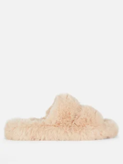 Fluffy Double Strap Slippers
