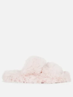 Fluffy Double Strap Slippers