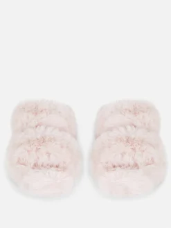 Fluffy Double Strap Slippers