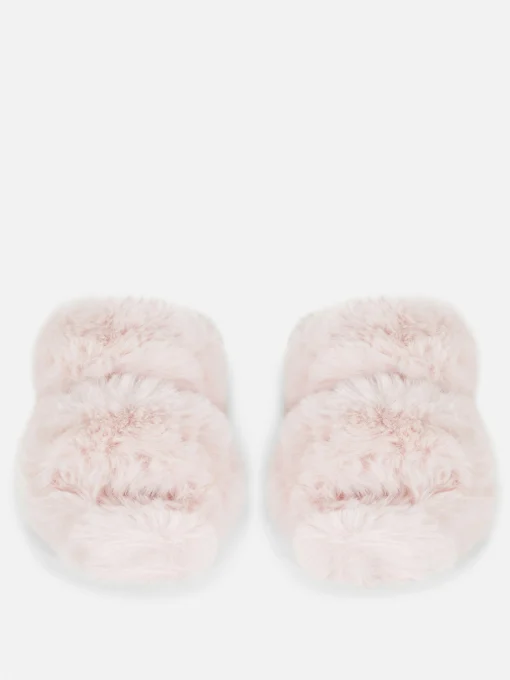 Fluffy Double Strap Slippers