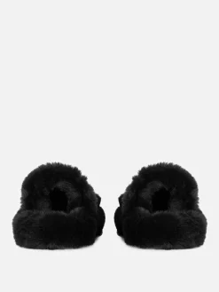 Fluffy Double Strap Slippers