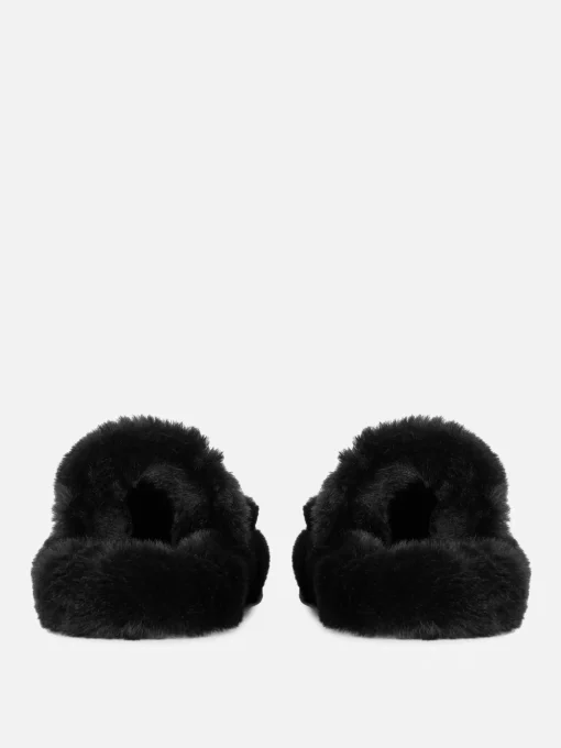 Fluffy Double Strap Slippers