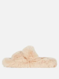 Fluffy Double Strap Slippers