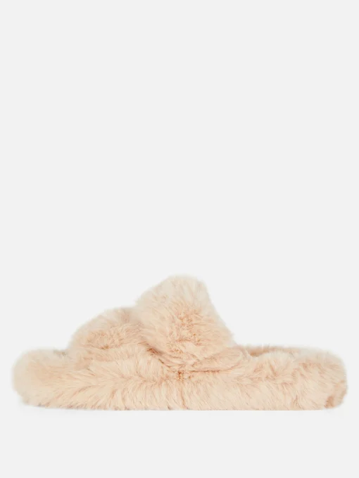 Fluffy Double Strap Slippers