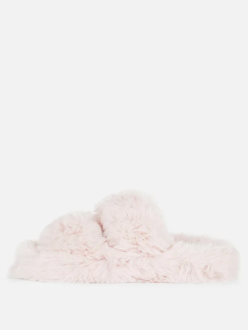 Fluffy Double Strap Slippers