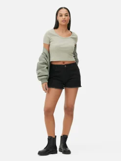 Frayed Denim Shorts
