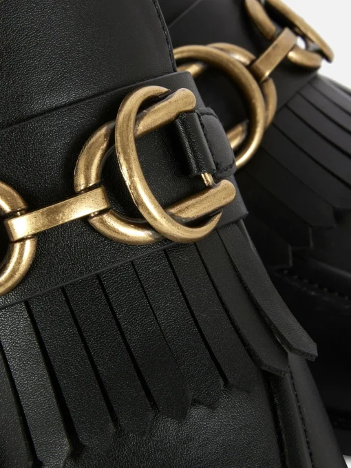 Fringed Buckle Loafers