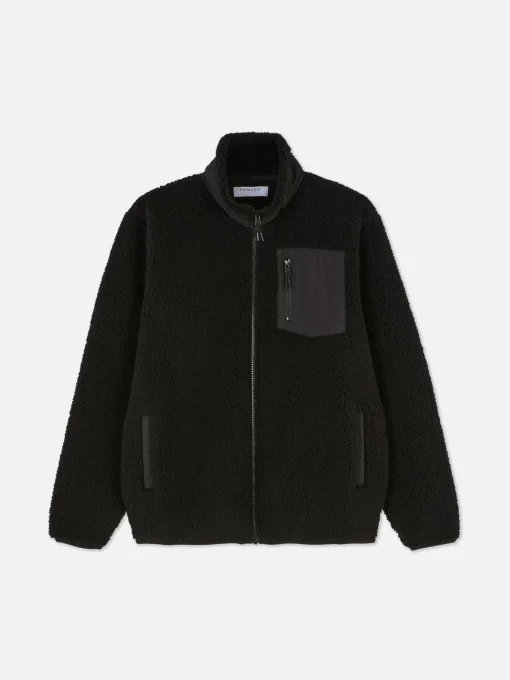 Funnel Neck Borg Jacket