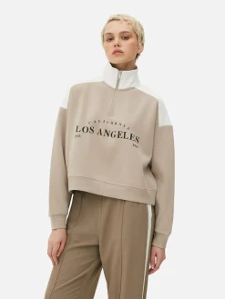 Funnel Neck Graphic Sweatshirt