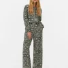 Geometric Print Wide Leg Pants