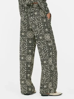 Geometric Print Wide Leg Pants