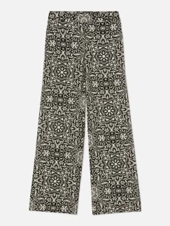 Geometric Print Wide Leg Pants